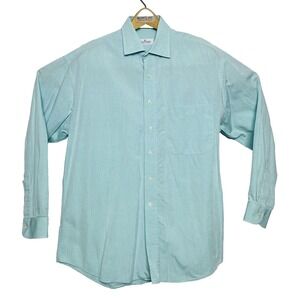 Fabio Inghirami Mens Lt Blue Cotton Button Down Shirt w/ Pocket Size 15.75/40